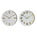 Reloj de pared ESPRIT Home, PVC blanco y dorado, 30 x 4 x 30 cm (2 unidades)