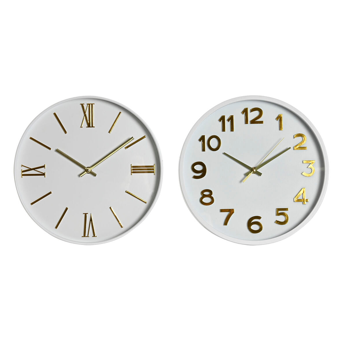 Reloj de pared ESPRIT Home, PVC blanco y dorado, 30 x 4 x 30 cm (2 unidades)