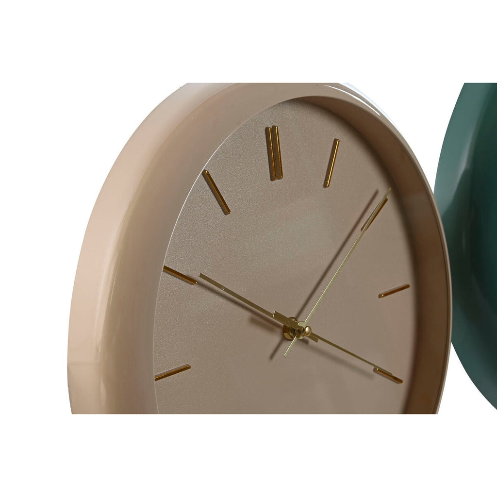 Reloj de pared ESPRIT Home, PVC verde rosa, moderno, 30 x 4 x 30 cm (2 unidades)