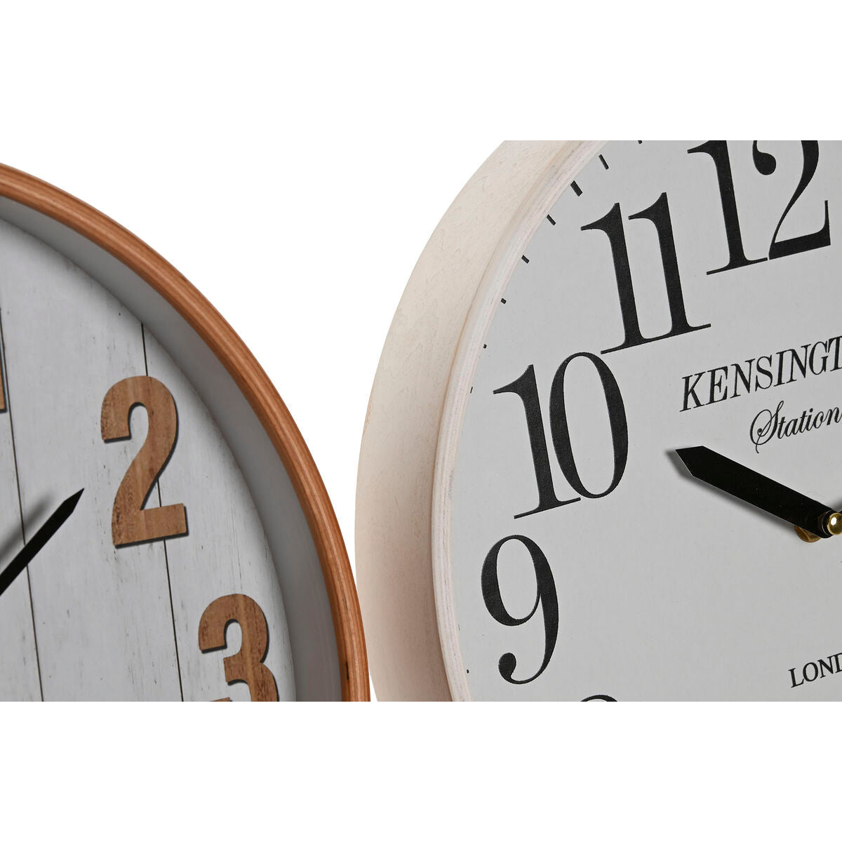 Relógio de Parede Home ESPRIT Branco Cristal Madeira MDF 32 x 4,5 x 32 cm (2 Unidades)