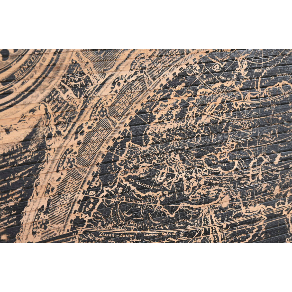 ESPRIT Home Wall Decor, Black Natural World Map, 149 x 2 x 105 cm