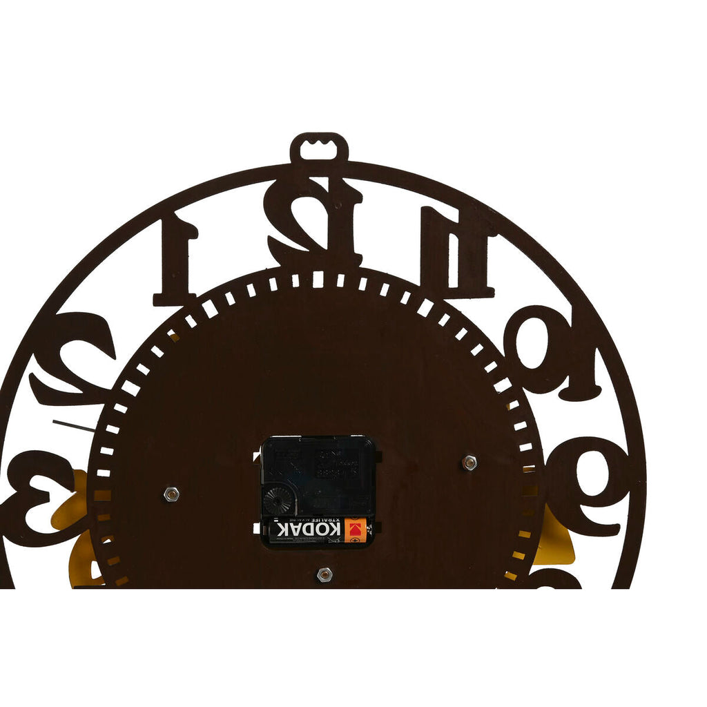 Relógio de Parede Home ESPRIT Amarelo Vermelho Metal Vintage 34 x 33,5 x 32,5 cm (2 Unidades)