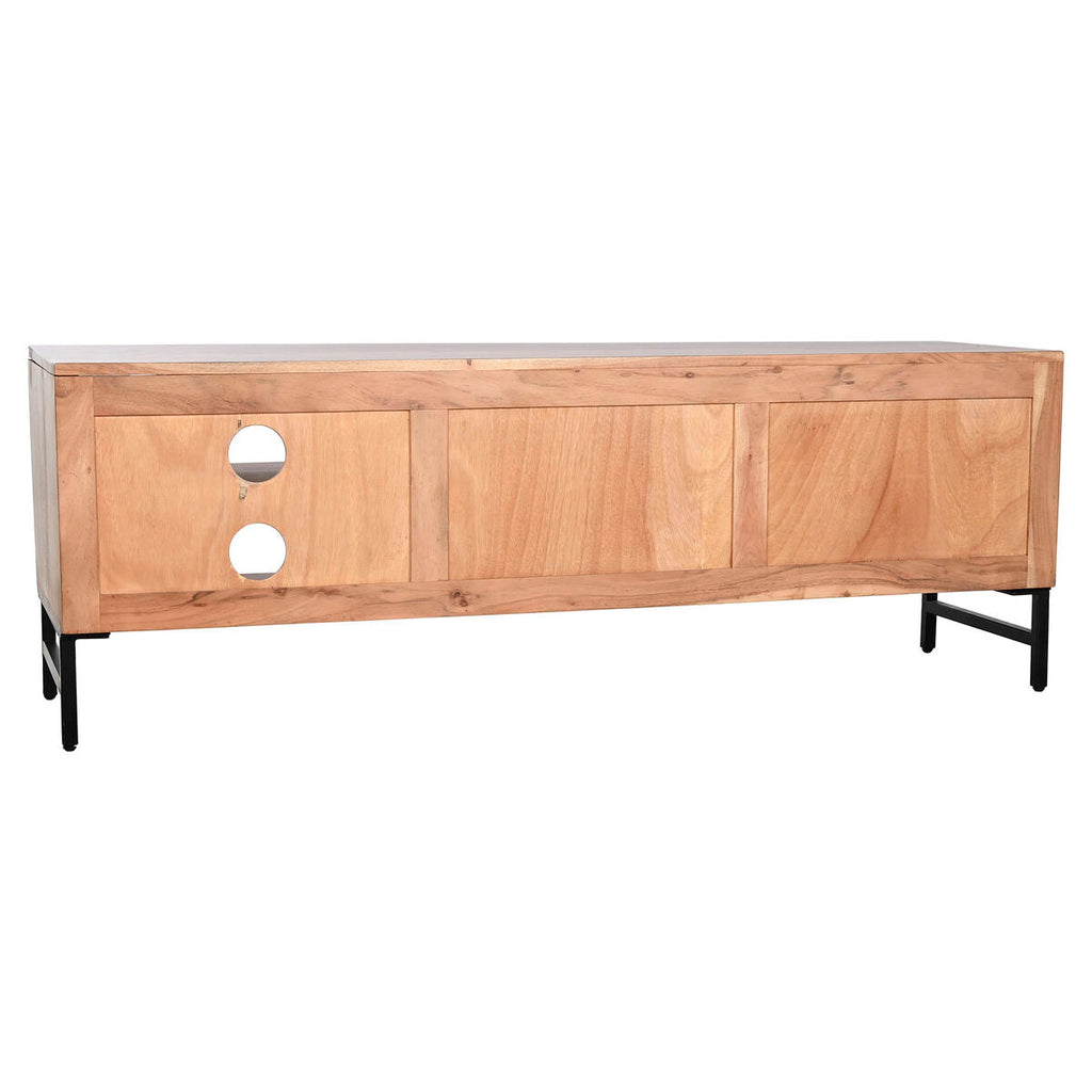 Móvel de TV Home ESPRIT Castanho Preto Metal Acácia 145 x 40 x 52 cm