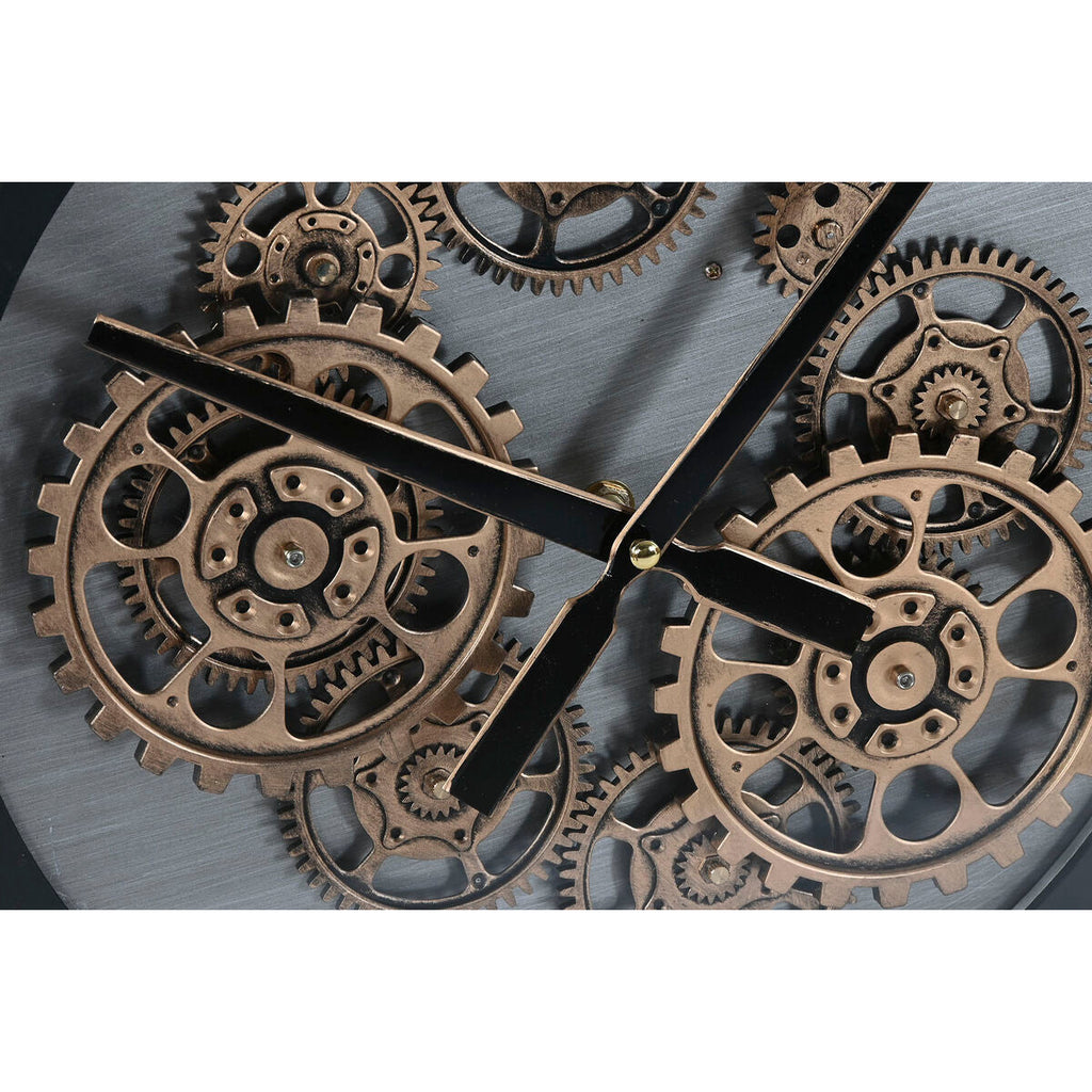 Relógio de Parede Home ESPRIT Preto Metal Cristal 60 x 8 x 60 cm