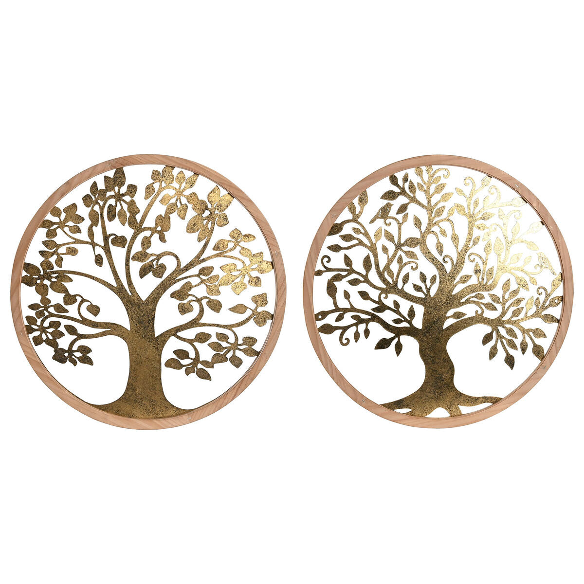 ESPRIT Home Wall Decor Natural Gold Tree Cottage 60 x 1.5 x 60 cm (2 Units)