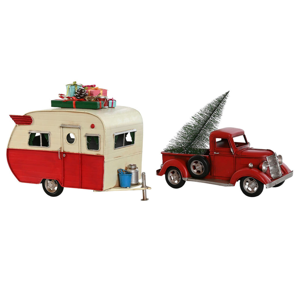 Christmas Decoration Home ESPRIT Red Caravan 73 x 19 x 28.5 cm