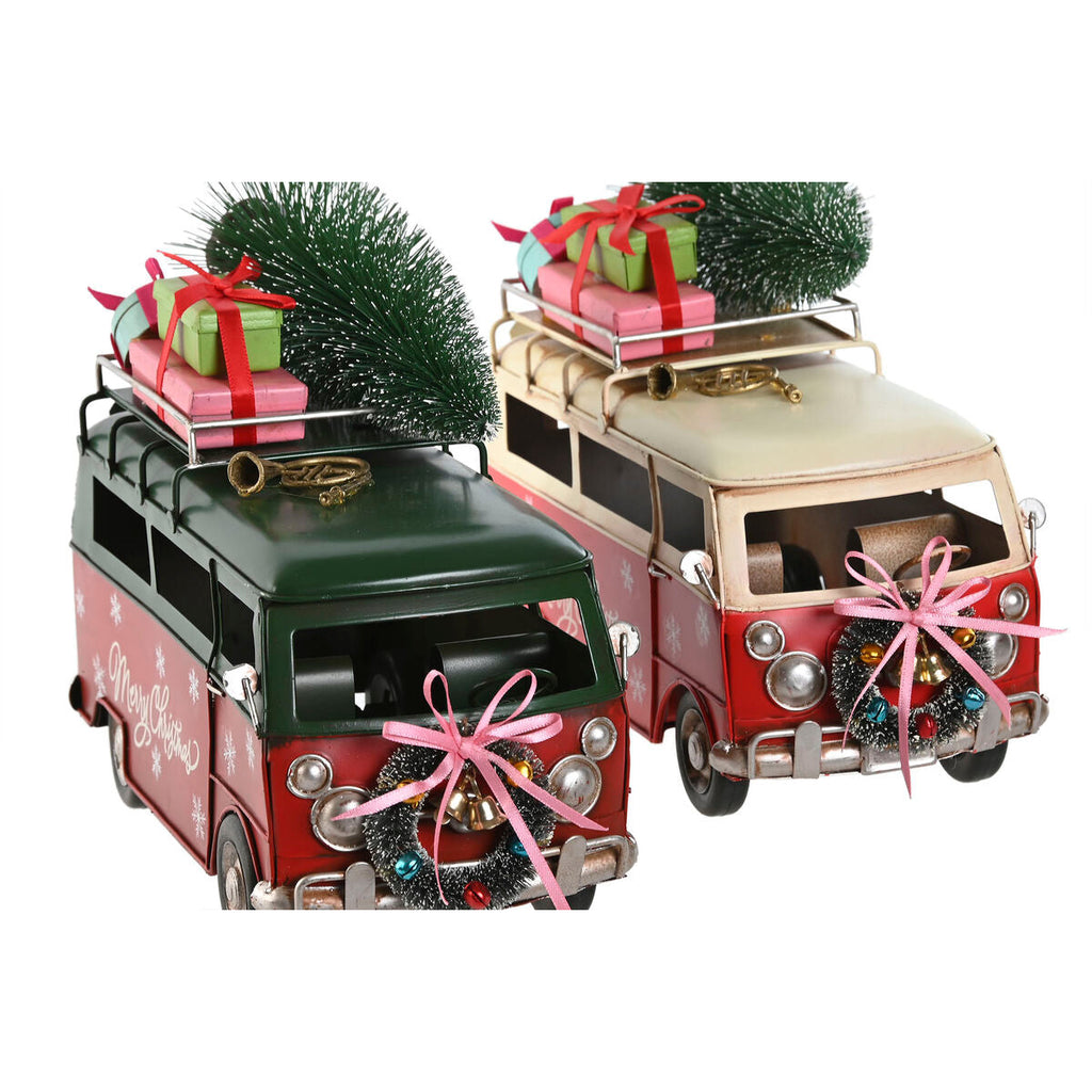 Christmas Decoration Home ESPRIT Red Green 27 x 12 x 20 cm (2 Units)