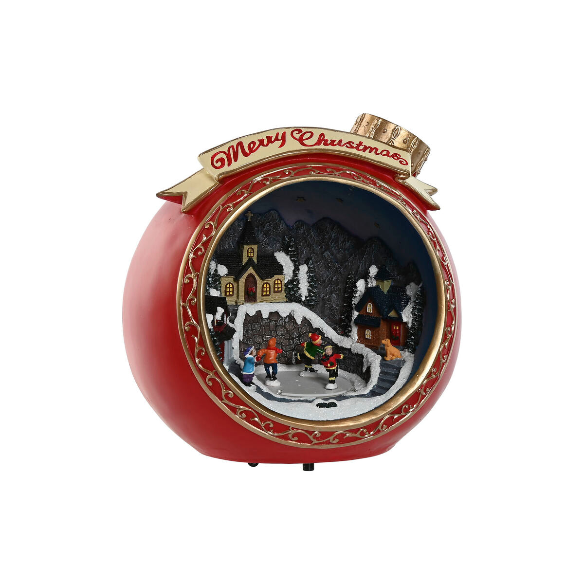 Christmas Ornament Home ESPRIT Red Gold Musical 26.5 x 24 x 27 cm