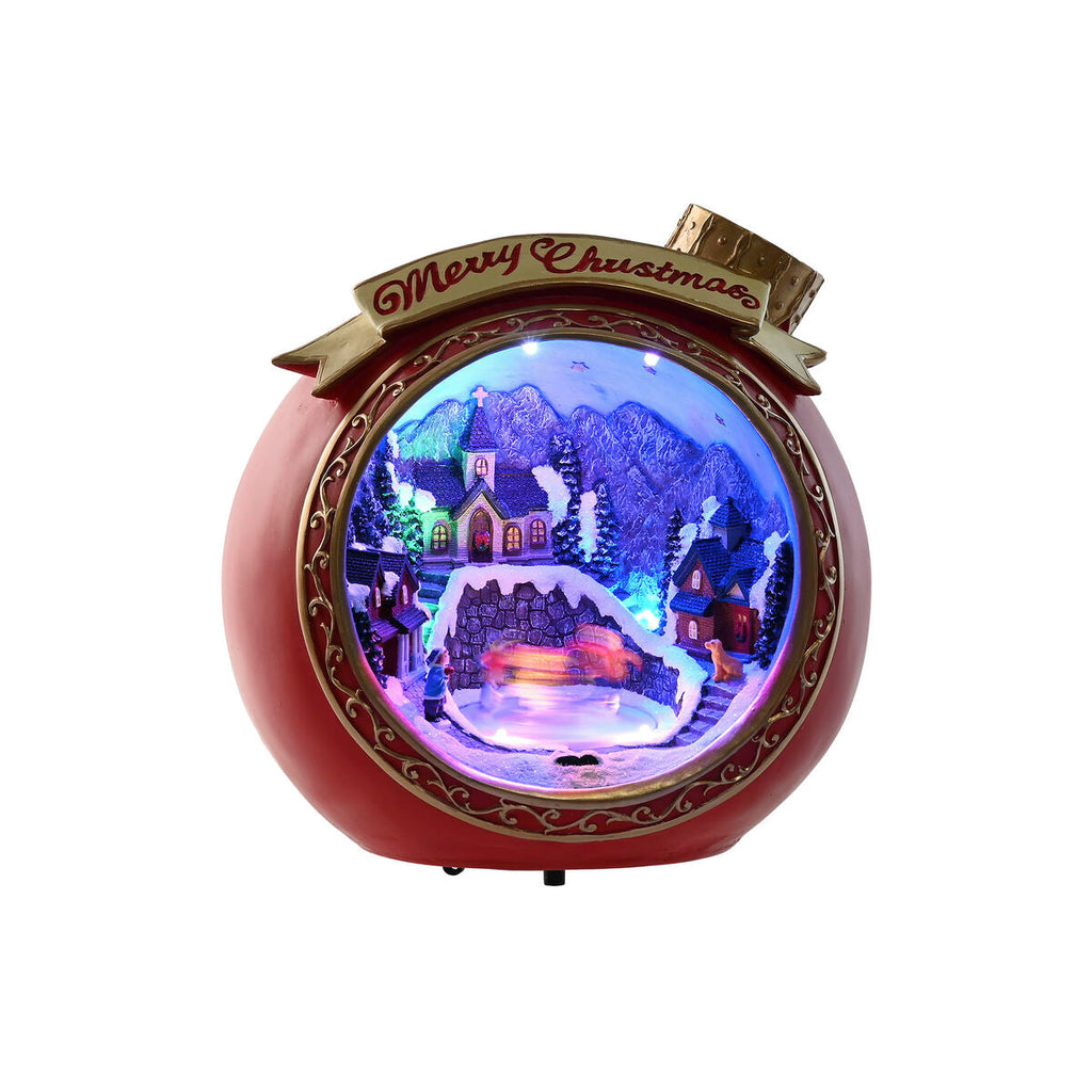 Christmas Ornament Home ESPRIT Red Gold Musical 26.5 x 24 x 27 cm