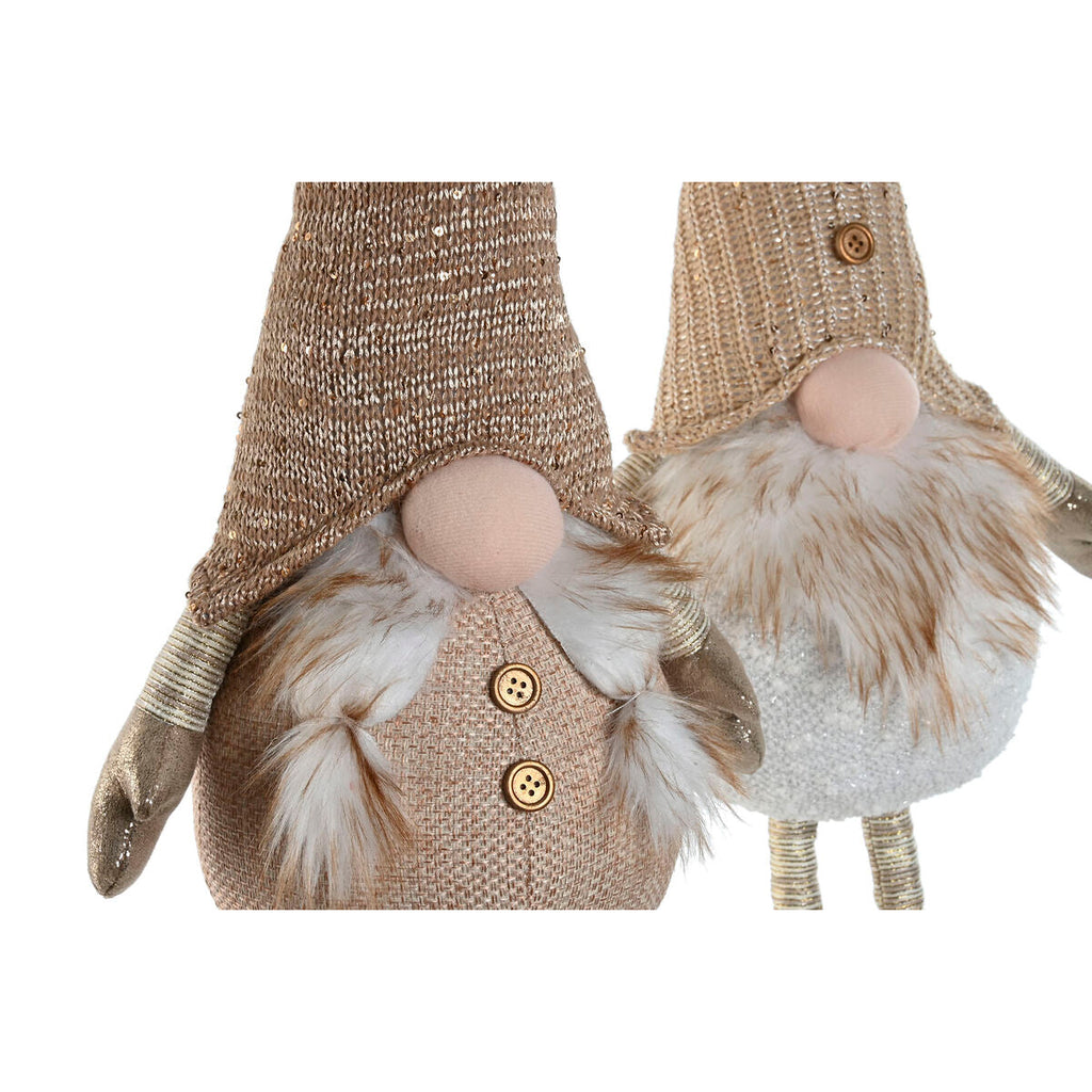 Christmas Decoration Home ESPRIT White Beige Gnome 30 x 20 x 58 cm (2 Units)