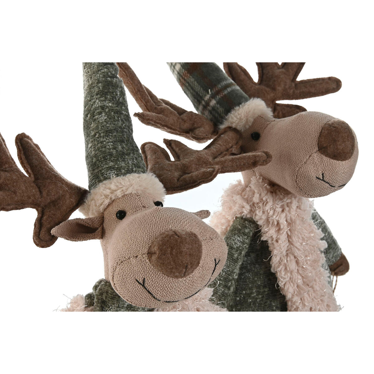 Christmas Ornament Home ESPRIT Green Beige Reindeer 29 x 16 x 60 cm (2 Units)