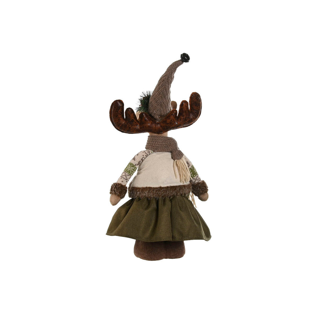 Christmas Ornament Home ESPRIT Brown Green Reindeer 25 x 15 x 55 cm (2 Units)