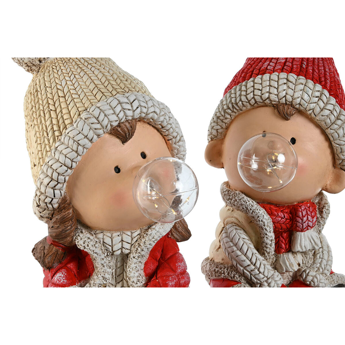 Christmas Decoration Home ESPRIT White Red Green 20.5 x 23 x 51 cm (2 Units)