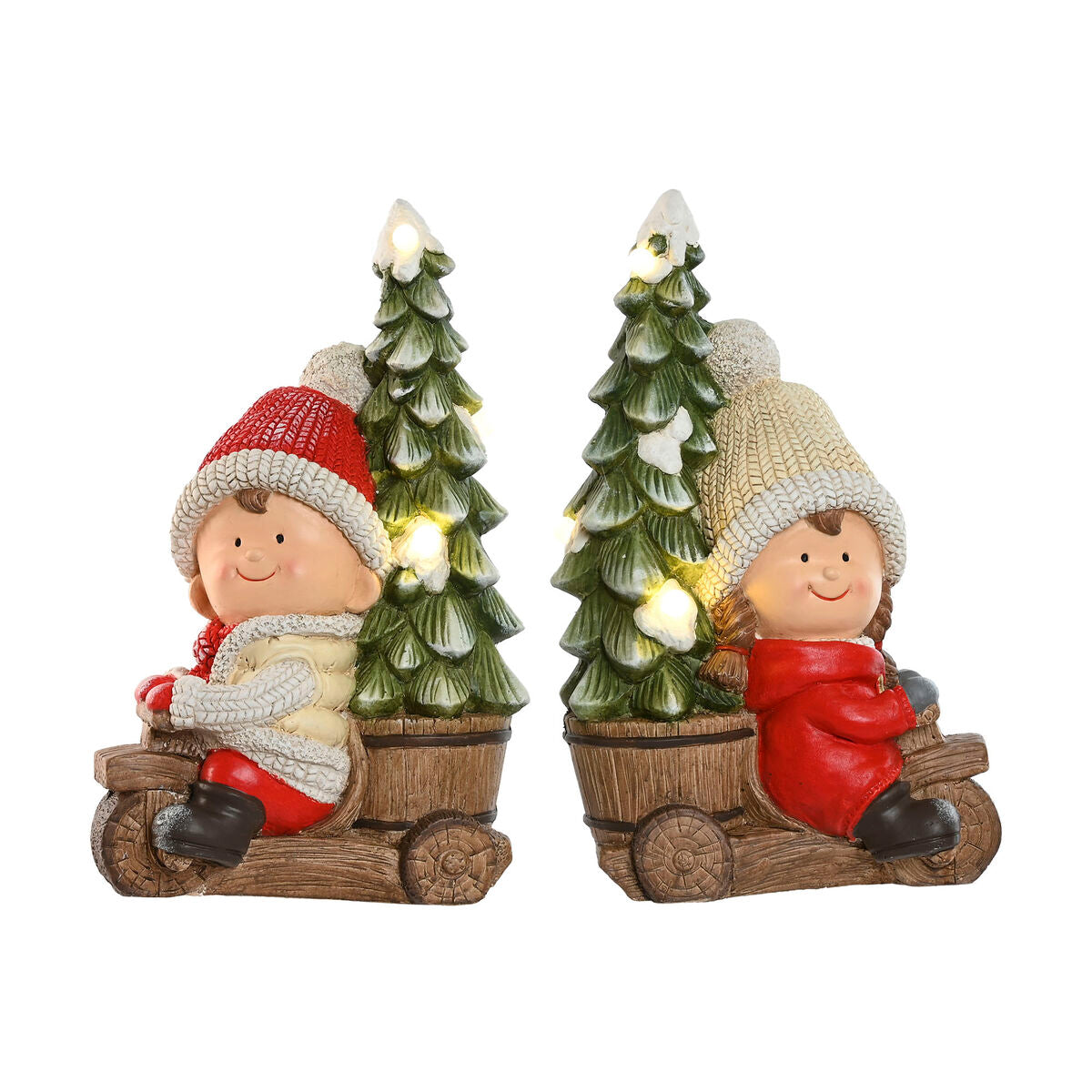 Christmas Decoration Home ESPRIT Red Green 31.5 x 20 x 50 cm (2 Units)