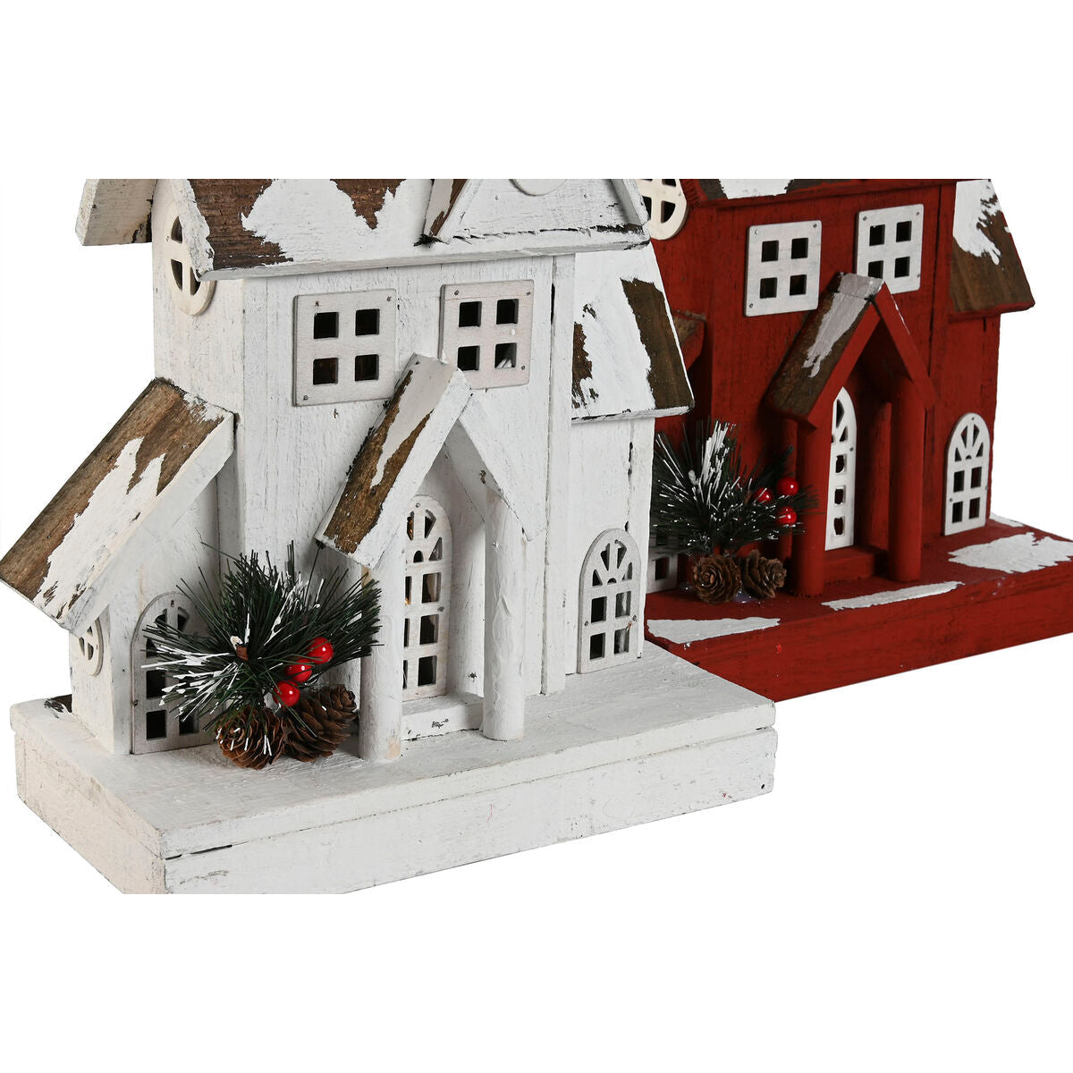 Christmas Decoration Home ESPRIT White Red 26 x 14 x 32 cm (2 Units)