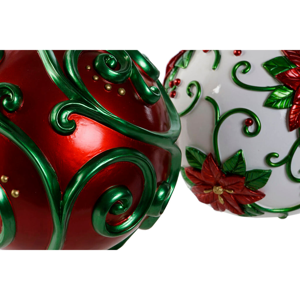 Christmas Ornament Home ESPRIT Red Green Resin 24 x 24 x 28 cm (2 Units)