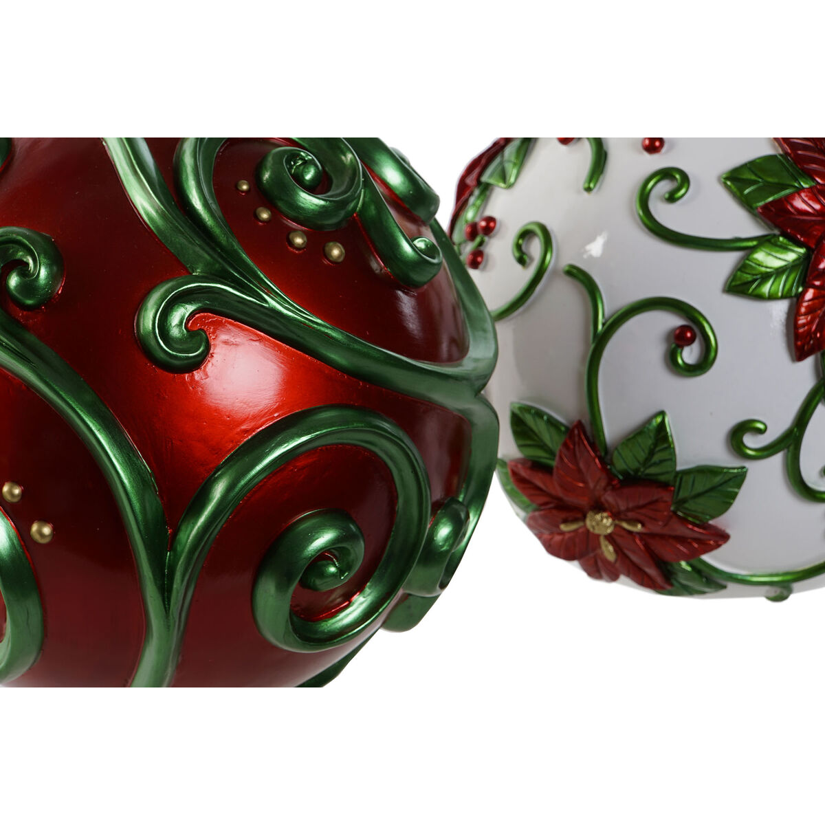 Christmas Ornament Home ESPRIT Red Green Resin 24 x 24 x 28 cm (2 Units)