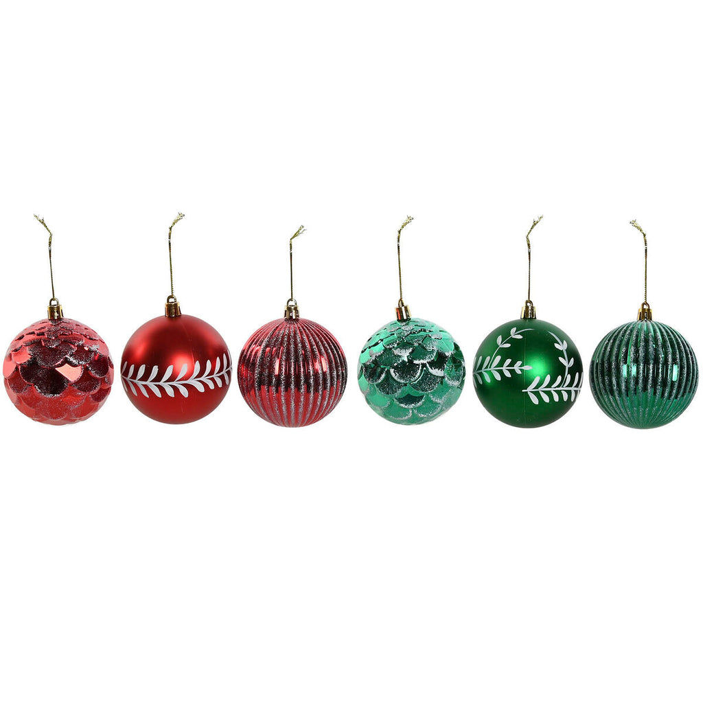 Christmas Ornaments Home ESPRIT Red Green PVC 16 x 16 x 24 cm (2 Units)