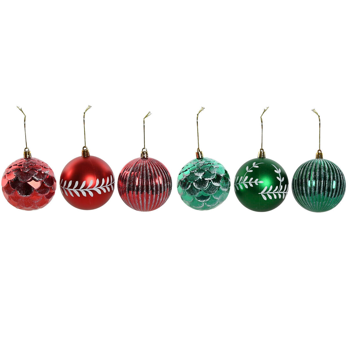 Christmas Ornaments Home ESPRIT Red Green PVC 16 x 16 x 24 cm (2 Units)