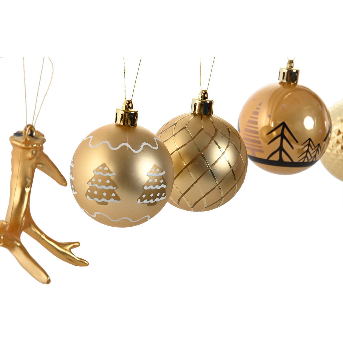 Christmas Ornaments Home ESPRIT Gold Polyethylene 28 x 6 x 24 cm (55 Pieces)