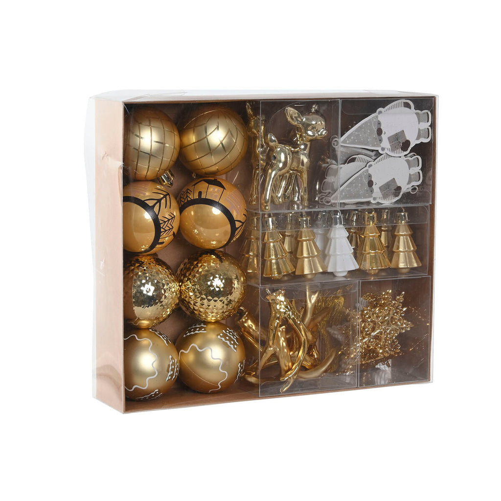 Christmas Ornaments Home ESPRIT Gold Polyethylene 28 x 6 x 24 cm (55 Pieces)