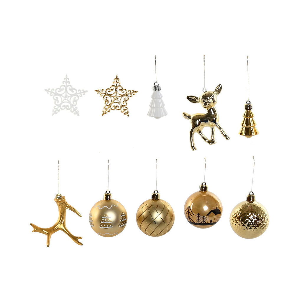 Christmas Ornaments Home ESPRIT Gold Polyethylene 28 x 6 x 24 cm (55 Pieces)