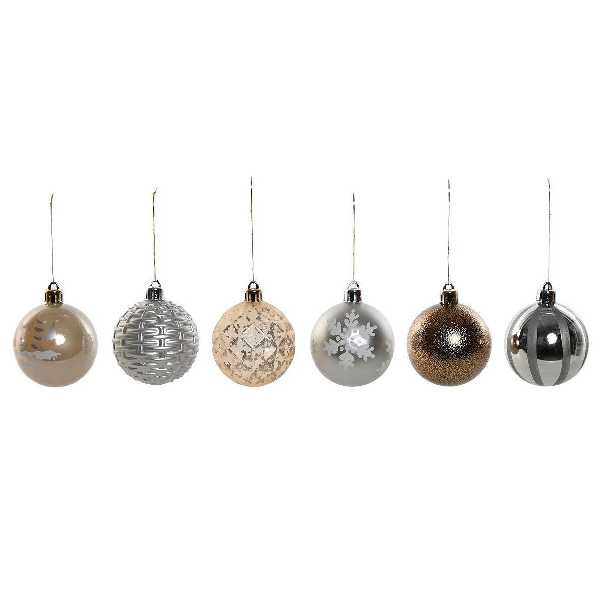 Christmas Ornaments Home ESPRIT Champagne Silver Polyethylene 16 x 16 x 31.5 cm (30 Pieces)
