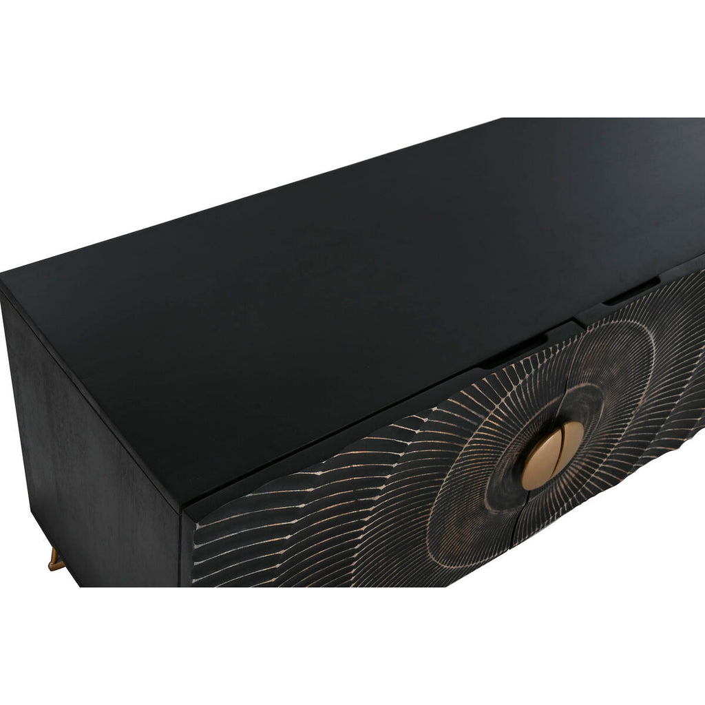 Móvel de TV Home ESPRIT Preto Metal Madeira de mangueira 160 x 40 x 50 cm