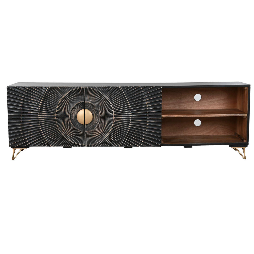 Móvel de TV Home ESPRIT Preto Metal Madeira de mangueira 160 x 40 x 50 cm