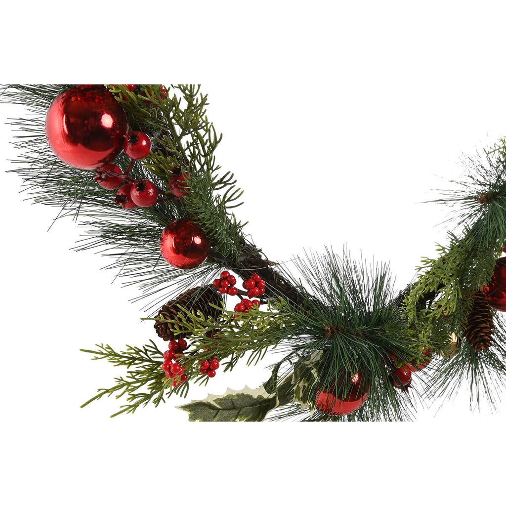 Christmas wreath Home ESPRIT Red Green Polyethylene 23 x 11.5 x 180 cm (2 Units)