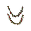 Christmas wreath Home ESPRIT Red Green Polyethylene 23 x 11.5 x 180 cm (2 Units)