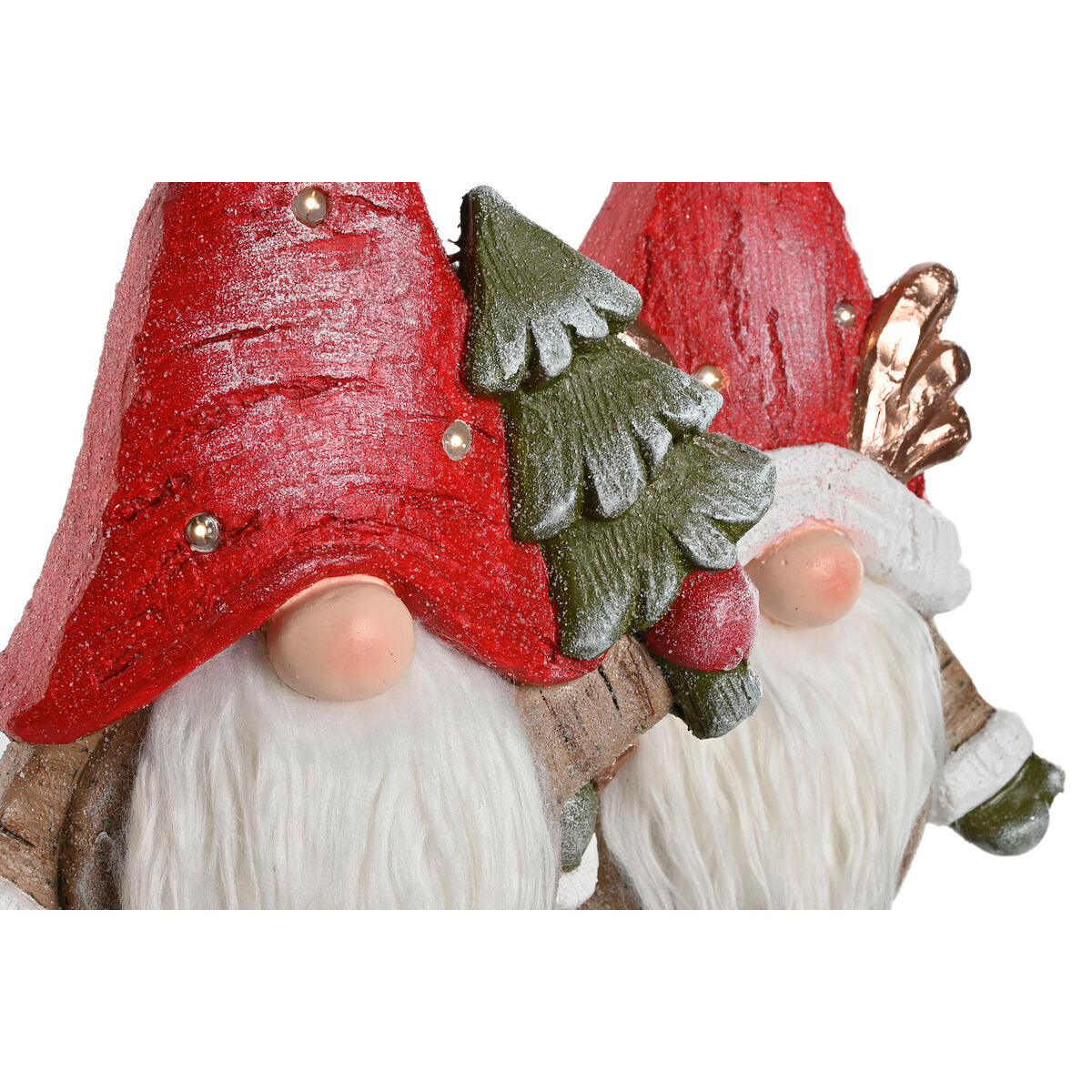 Christmas Ornament Home ESPRIT White Red Gnome 25 x 11.5 x 38 cm (2 Units)