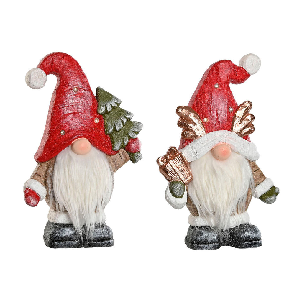 Christmas Ornament Home ESPRIT White Red Gnome 25 x 11.5 x 38 cm (2 Units)