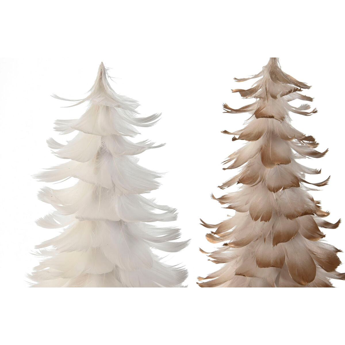 Christmas Tree Home ESPRIT White Gold Cardboard Feather 22 x 22 x 46 cm (2 Units)