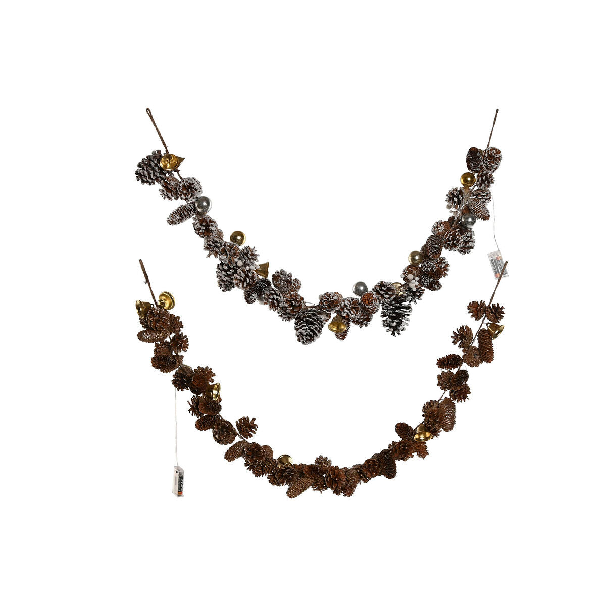 Christmas wreath Home ESPRIT Gold Silver Natural 8 x 8 x 120 cm (2 Units)