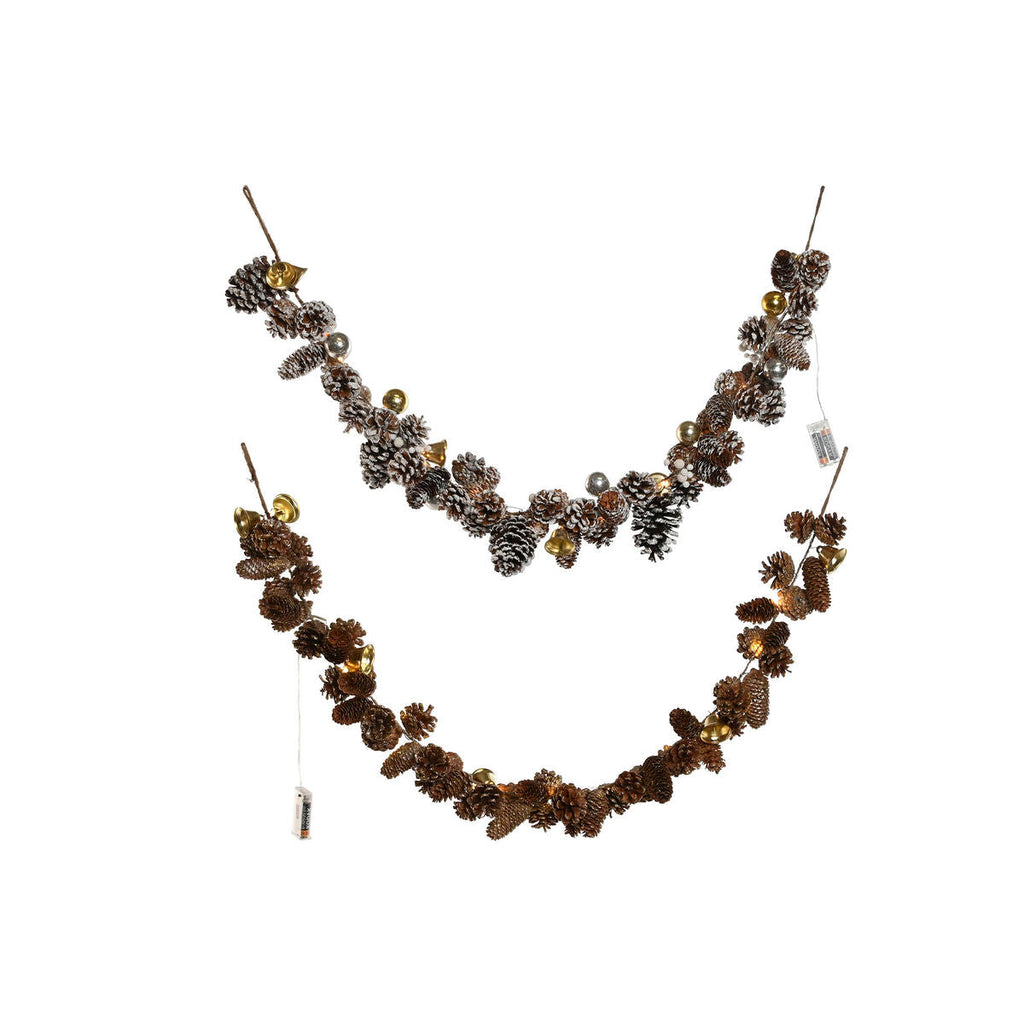 Christmas wreath Home ESPRIT Gold Silver Natural 8 x 8 x 120 cm (2 Units)