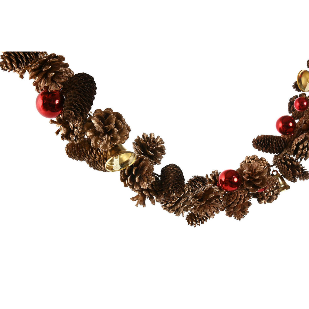 Christmas wreath Home ESPRIT White Brown Red Gold 8 x 8 x 120 cm (2 Units)