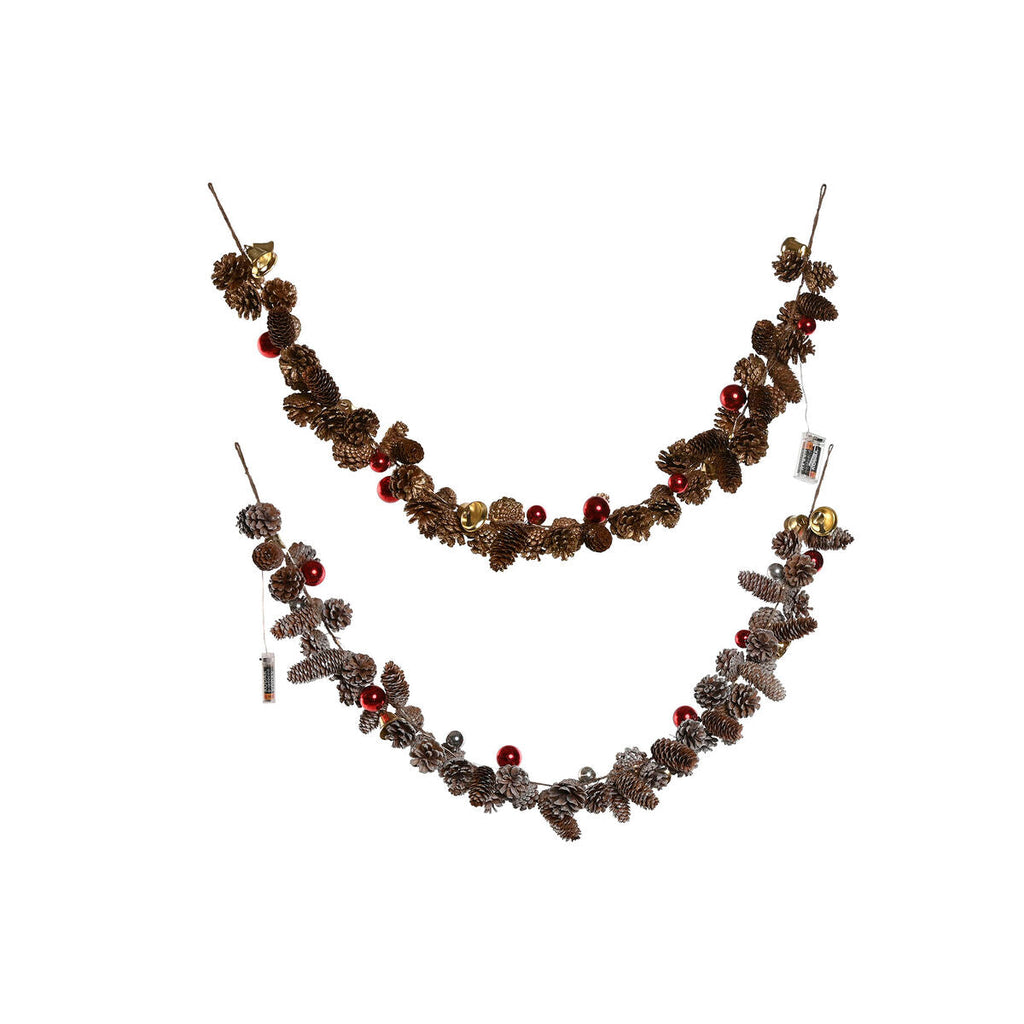 Christmas wreath Home ESPRIT White Brown Red Gold 8 x 8 x 120 cm (2 Units)