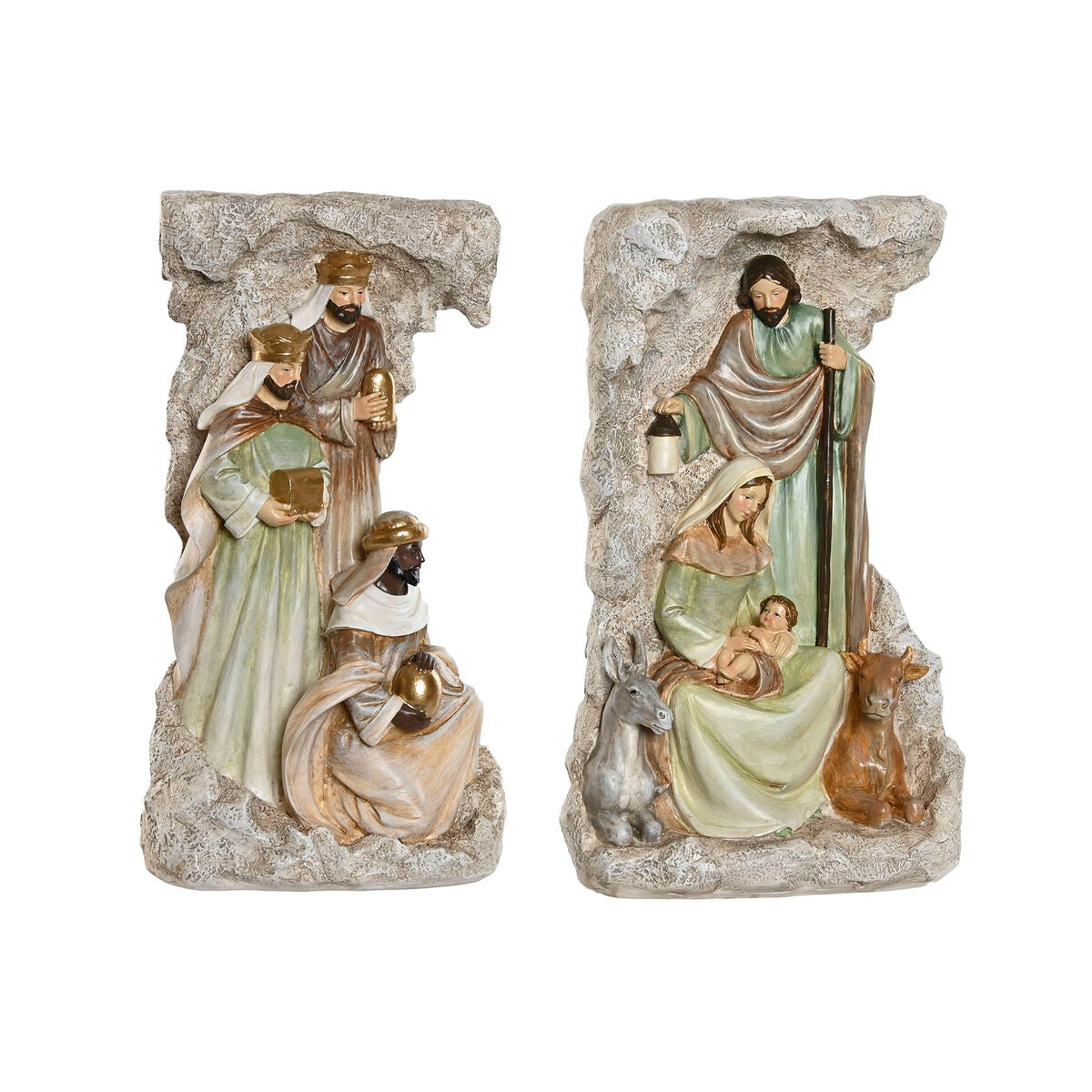 Christmas Nativity Scene Home ESPRIT Multicolor Resin 19.5 x 11 x 31.5 cm (2 Units)