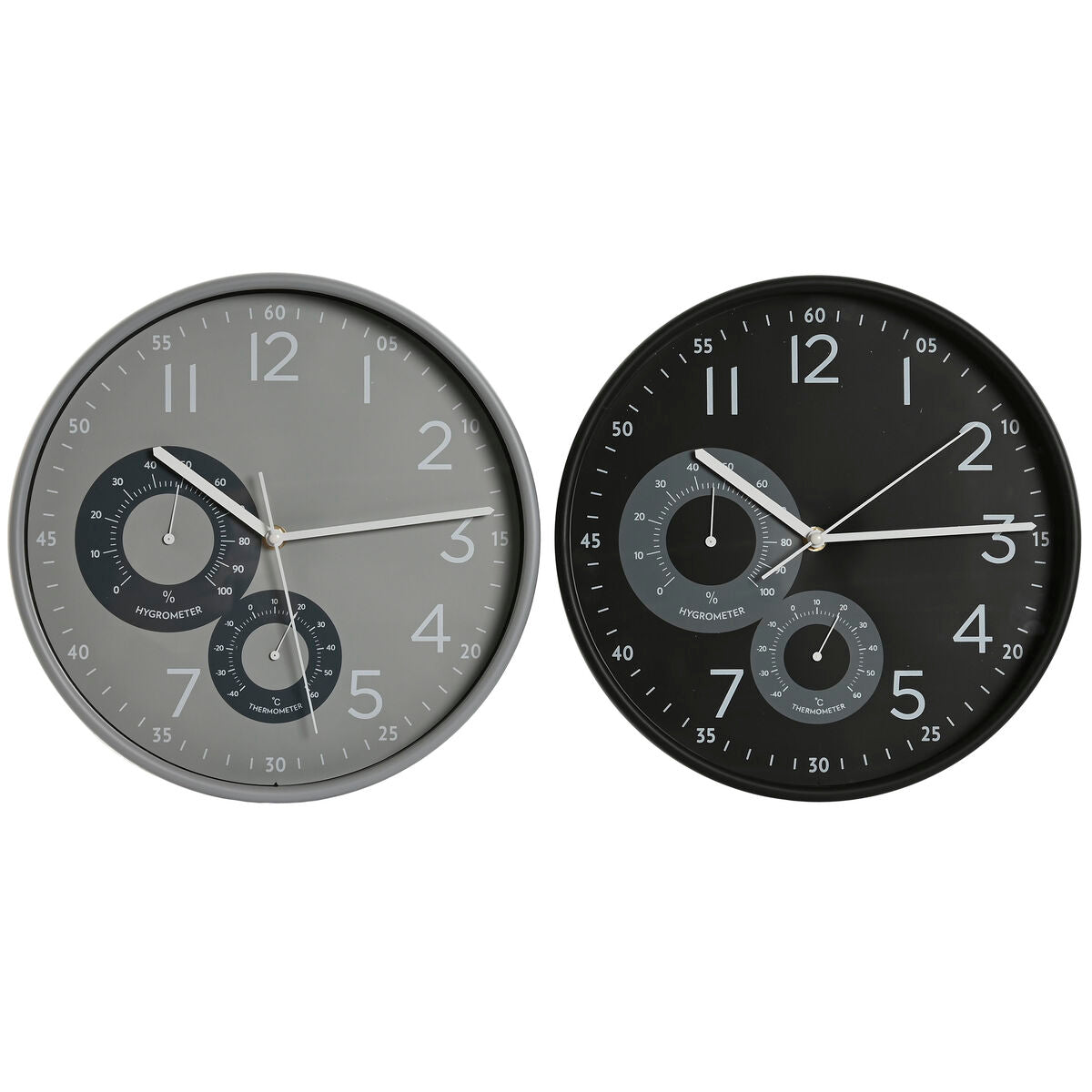 ESPRIT Home Wall Clock, Black Gray PVC, 30 x 4.7 x 30 cm (2 Units)