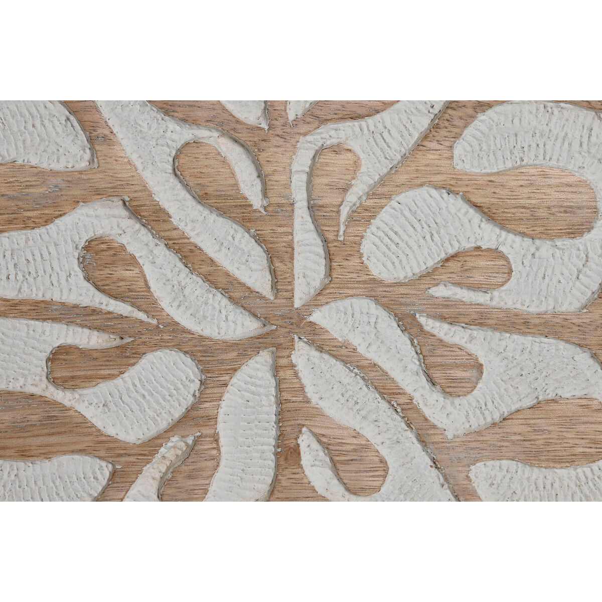 Decoração de Parede Home ESPRIT Branco Natural Floral 60 x 2,5 x 60 cm (4 Peças)
