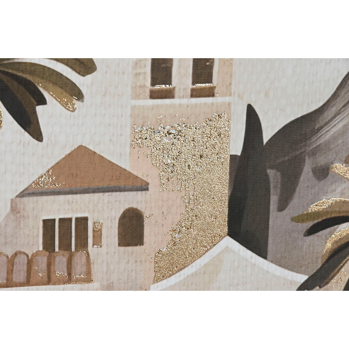 ESPRIT Home Painting Green Beige Gold Tropical Houses 63 x 4.5 x 93 cm (2 Units)