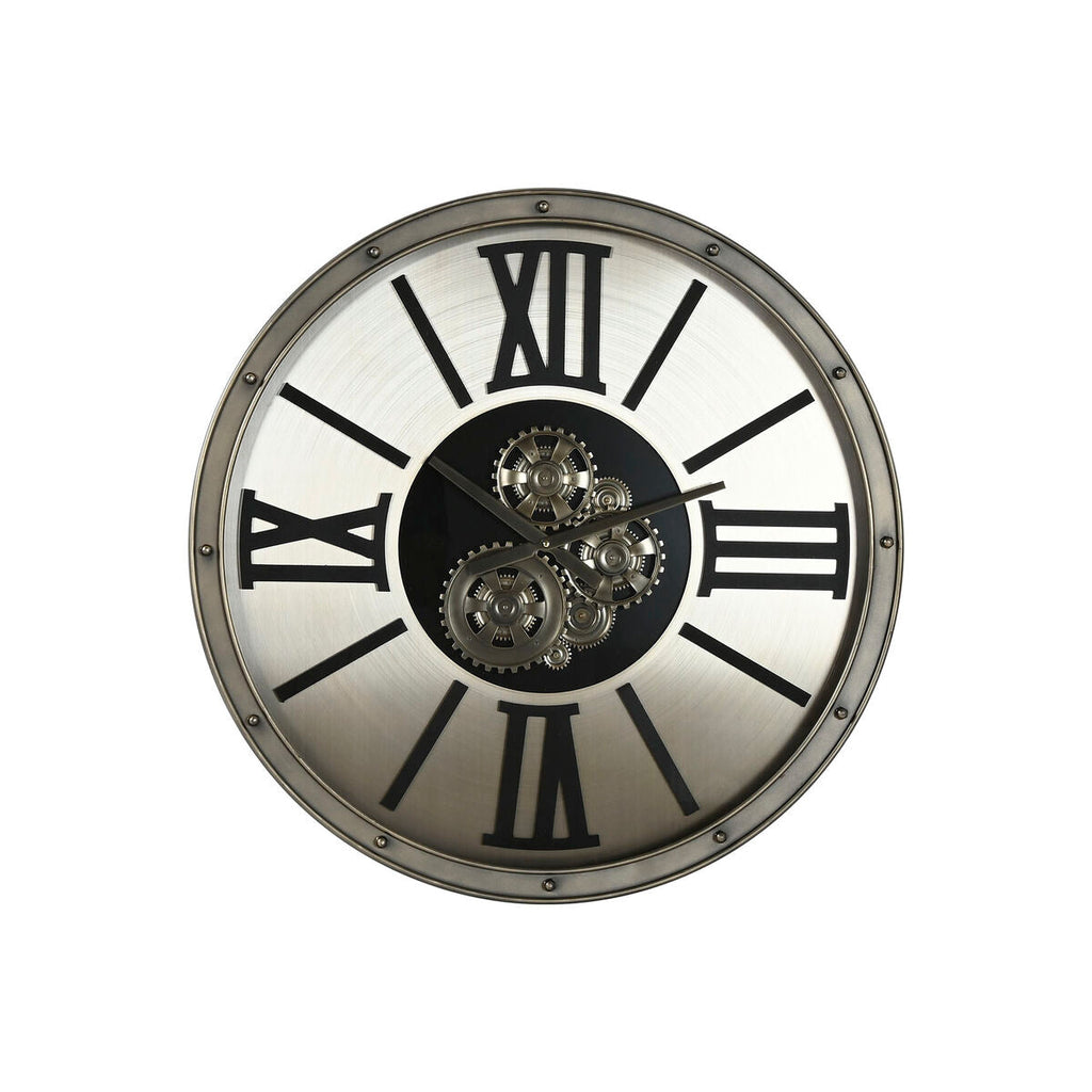 Relógio de Parede Home ESPRIT Champanhe Metal Cristal 80 x 10 x 80 cm