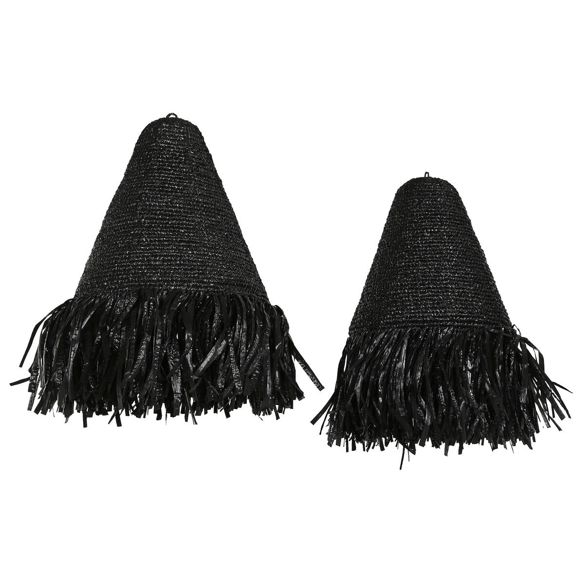 Abajur Home ESPRIT Preto Ráfia 60 x 60 x 80 cm