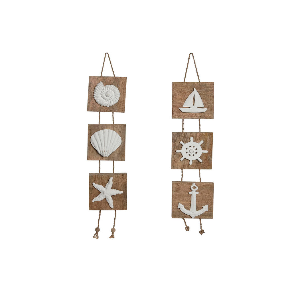 ESPRIT White Natural Mediterranean Hanging Decoration 15.5 x 4 x 80 cm (2 Units)