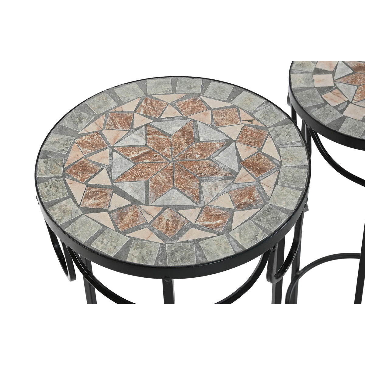 Juego de 3 mesas Home ESPRIT negras 30 x 30 x 69 cm (3 piezas)