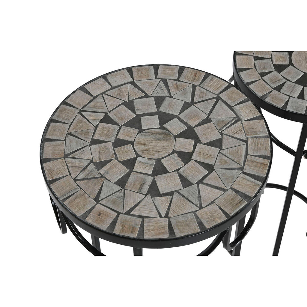 Jogo de 3 mesas Home ESPRIT Preto 30 x 30 x 69 cm (3 Peças)