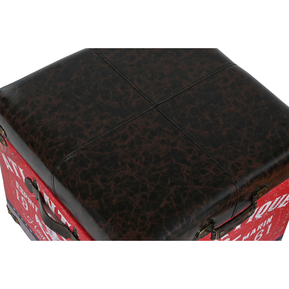 Jogo de Caixas Decorativas Home ESPRIT Castanho Multicolor Poliuretano Madeira Vintage