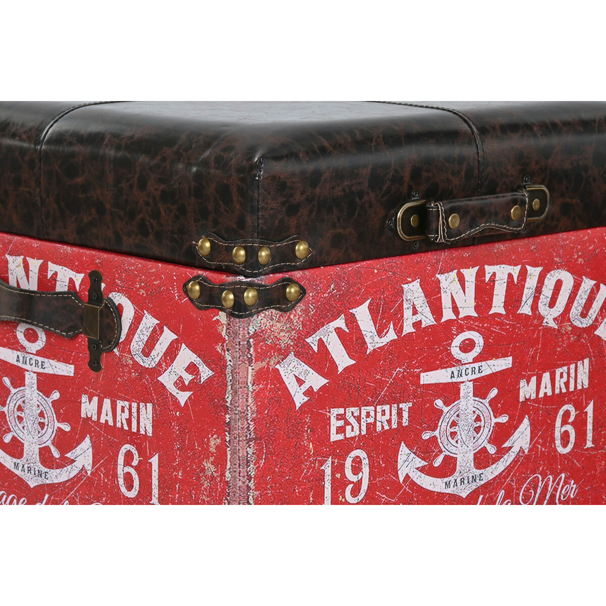 Jogo de Caixas Decorativas Home ESPRIT Castanho Multicolor Poliuretano Madeira Vintage