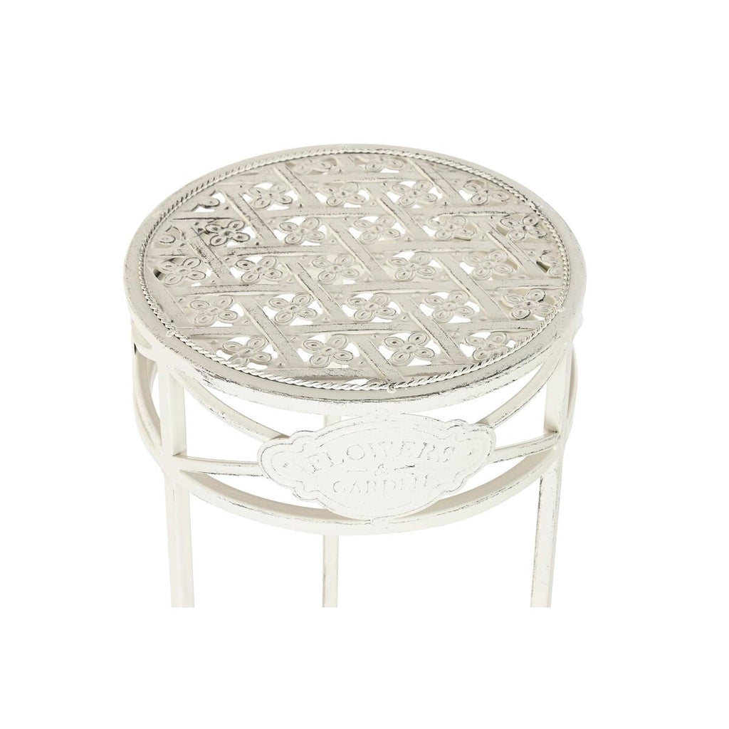 Juego de 3 mesas Home ESPRIT blancas 30,5 x 30,5 x 70 cm (3 piezas)